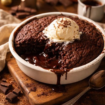 Image of Yuuuummmy Hot Chocolate Cake with Hot Fudge Sauce Self Saucing