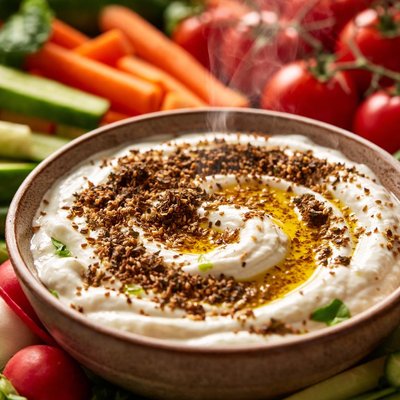 Image of Zaatar Yogurt Dip and Vegetables