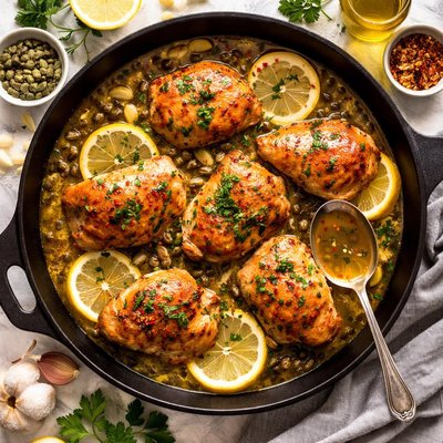 Image of Zesty Braised Chicken with Lemon and Capers