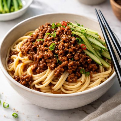 Image of Zhajiang Mian Minced Pork Tossed Noodles