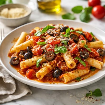 Image of Ziti with Fresh Tomato Olive Sauce