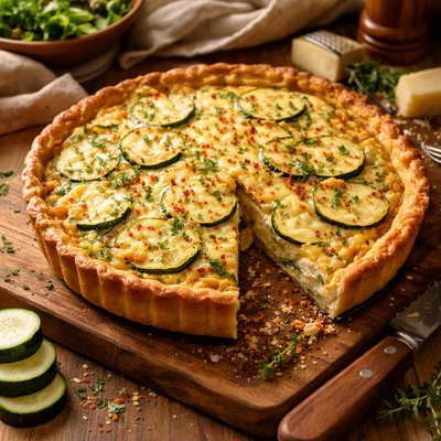 Image of Zucchini 3 Cheese Quiche