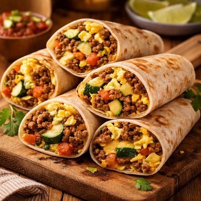 Image of Zucchini and Beef Breakfast Burritos Rsc
