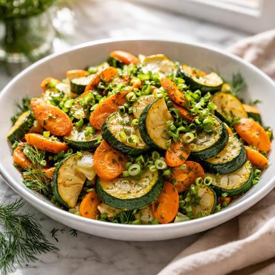 Image of Zucchini and Carrots with Green Onion and Dill