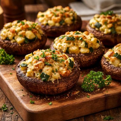 Image of Zucchini and Cheese Stuffed Mushrooms