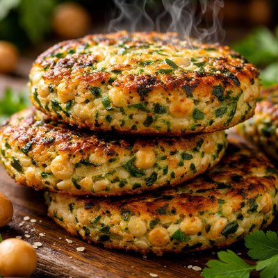Image of Zucchini and Chickpea Patties Vegetarian Too