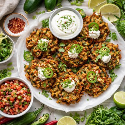 Image of Zucchini and Chile Latkes