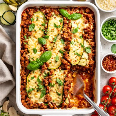 Image of Zucchini and Ground Beef Lasagna