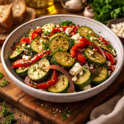 Image of Zucchini and Red Pepper Salad Greece