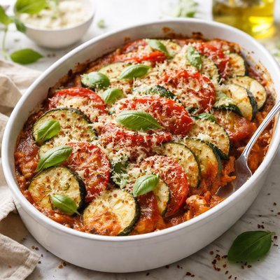 Image of Zucchini and Tomatoes Parmesan
