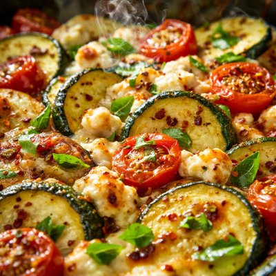 Image of Zucchini Bake with Feta and Tomatoes