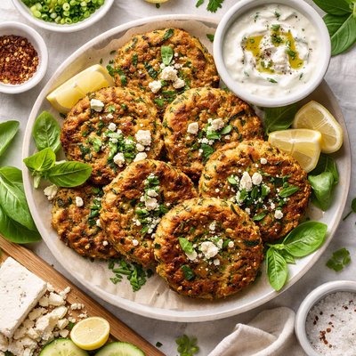 Image of Zucchini Basil Feta Fritters