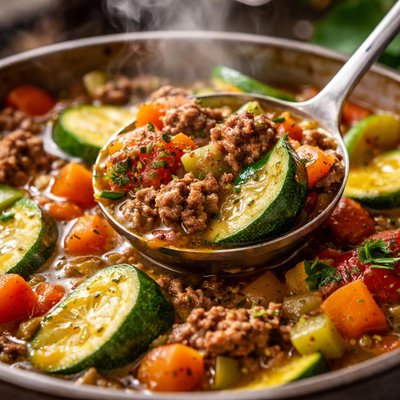 Image of Zucchini Beef Soup