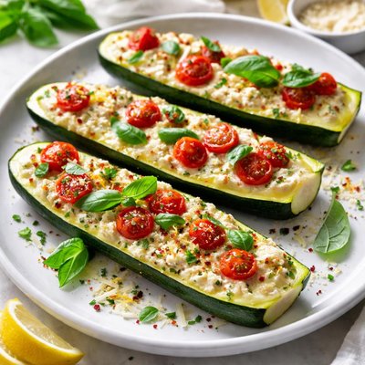 Image of Zucchini Boats with Ricotta and Basil