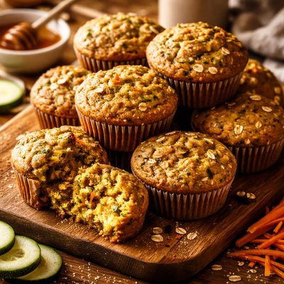 Image of Zucchini Carrot Breakfast Muffins