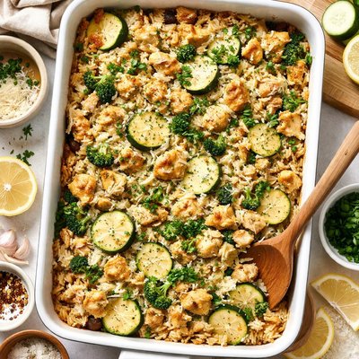 Image of Zucchini Chicken and Brown Rice Casserole