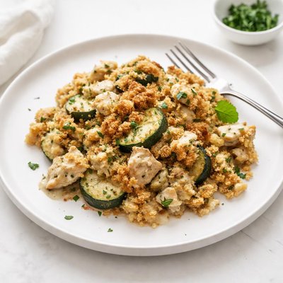 Image of Zucchini Chicken and Stuffing Casserole