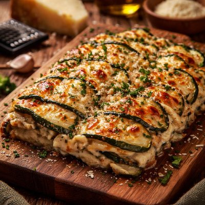 Image of Zucchini Con Grana Padanao Layered Zucchini with Grana Padano