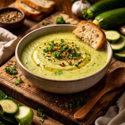 Image of Zucchini Courgette Soup Good for Weight Watchers