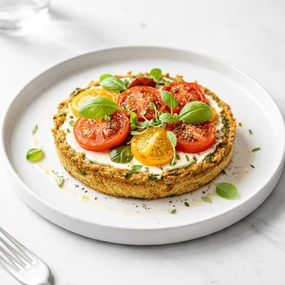 Image of Zucchini Crust Tomato Basil Tart