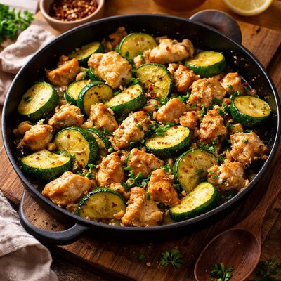Image of Zucchini Garlic Chicken Skillet