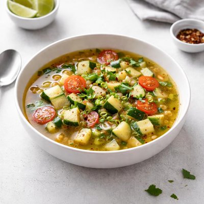 Image of Zucchini Hominy Soup