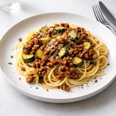 Image of Zucchini Meat Sauce with Pasta