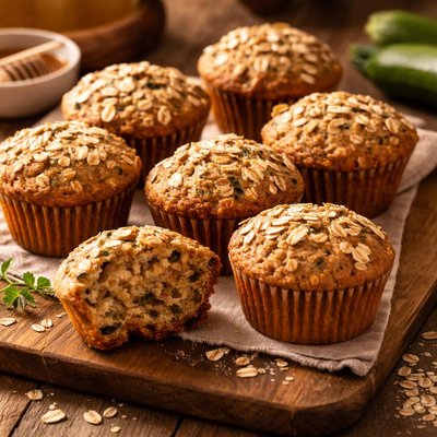Image of Zucchini Oatmeal Bread Muffins