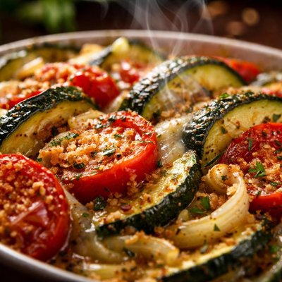 Image of Zucchini Onion and Tomato Bake