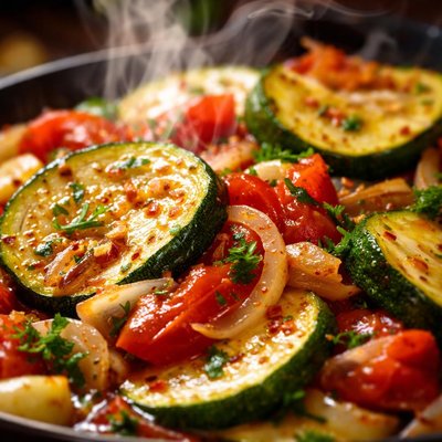 Image of Zucchini Onion and Tomato Dish