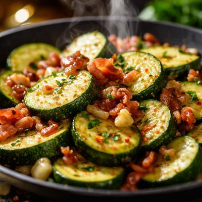 Image of Zucchini Pancetta Saute