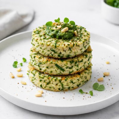 Image of Zucchini Pesto Rice Cakes