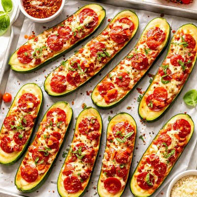 Image of Zucchini Pizza Boats
