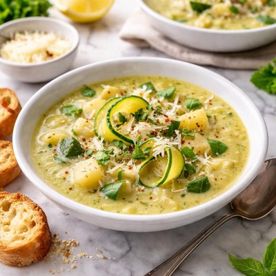 Image of Zucchini Potato and Parmesan Soup