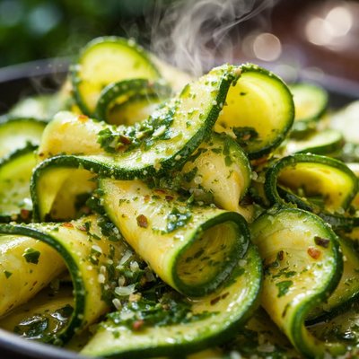Image of Zucchini Ribbons with Basil Butter