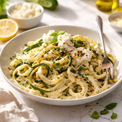 Image of Zucchini Ricotta Fettuccine
