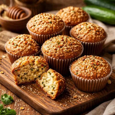 Image of Zucchini Sesame Muffins