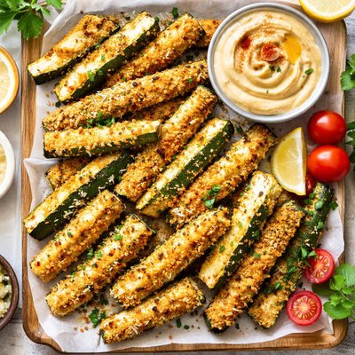 Image of Zucchini Sticks with Honey Mustard Mayo