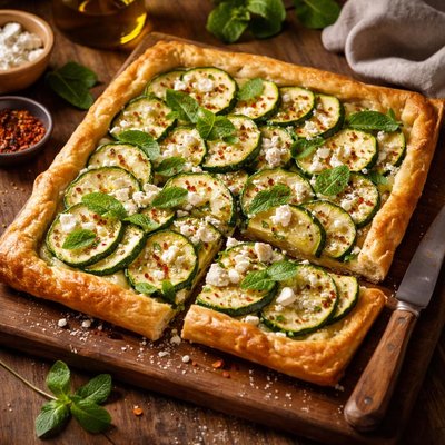 Image of Zucchini Tart with Feta and Mint