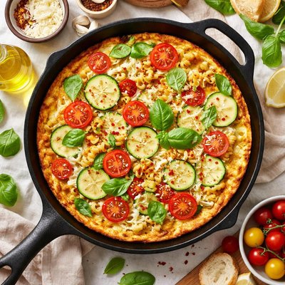 Image of Zucchini Tomato Pasta Frittata