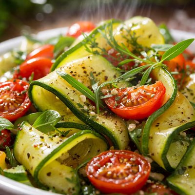 Image of Zucchini Tomato Tarragon and White Wine Salad