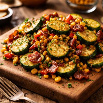 Image of Zucchini with Bacon Corn Peppers