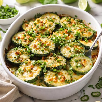 Image of Zucchini with Cheese and Green Chilies