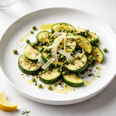 Image of Zucchini with Green Peppercorns Lemon and Parmesan