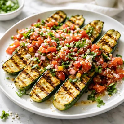 Image of Zucchini with Salsa