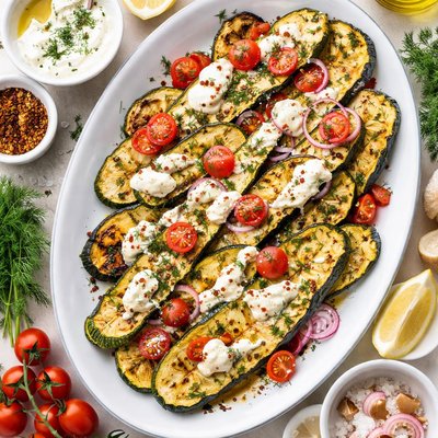 Image of Zucchini with Sour Cream Topping