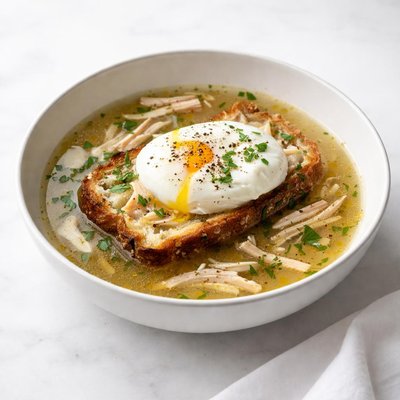 Image of Zuppa Alla Pavese Chicken Soup W Poached Egg