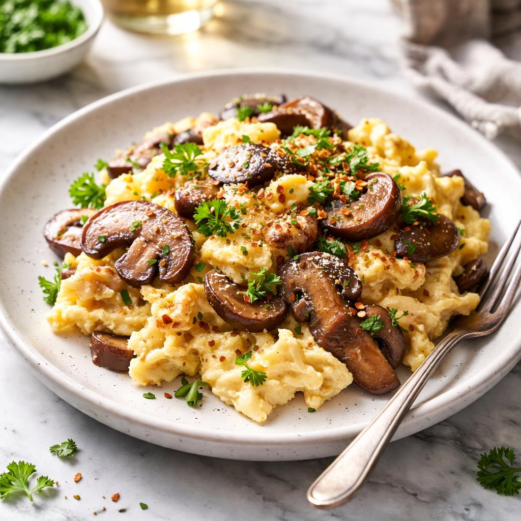 Dairy-Free Scrambled Eggs with Mushrooms Recipe