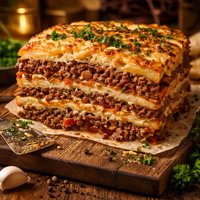 10 Layer Meat Veggie and Potato Dish