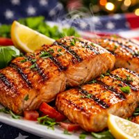 4th of July Grilled Salmon or Chicken